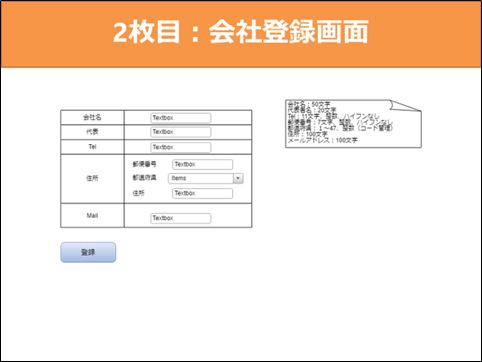 図3：会社登録画面