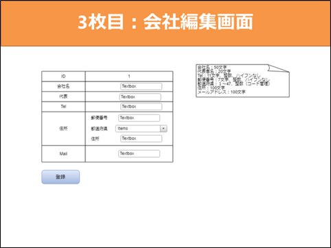 図4：会社編集画面