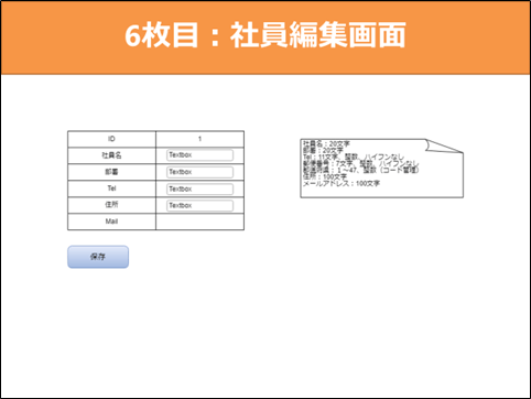 図7：社員編集画面